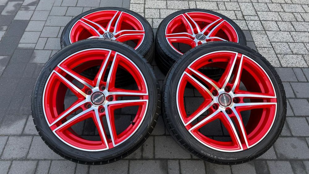 Koła r18 5x120 Borbet 225/40 ET30 8J bmw e46 e36 e39 e60 VW transporter t5 XRT8018 alufelgi KBA49282