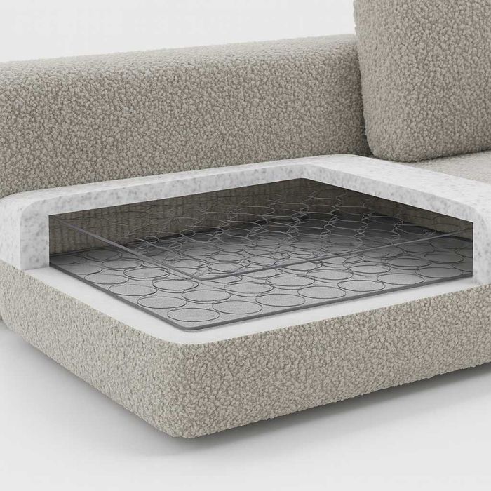 Sofa kanapa rozkładana z funkcją spania z pojemnikiem dwuosobowa Szara