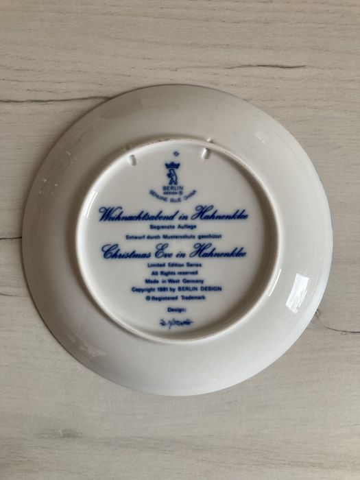 Різдвяна тарілка вінтаж Німеччина 1981 р. 19,5 см