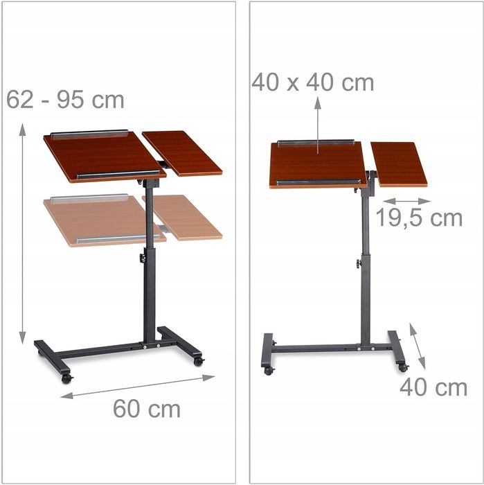 Stolik pod laptopa Relaxdays  brązowy 40x60x95