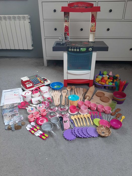 Kuchnia zabawkowa Smoby mini Tefal, kasa plus inne akcesoria