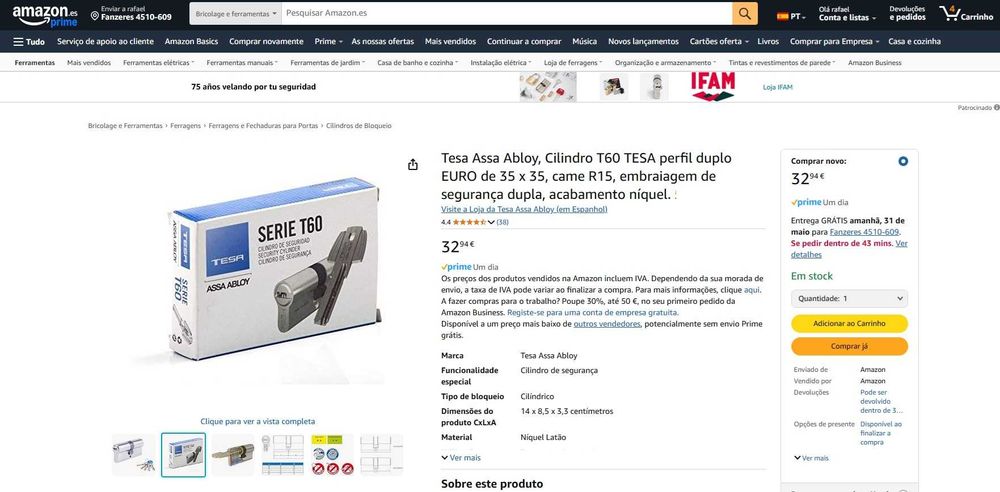 Tesa Assa Abloy Cilindro T60