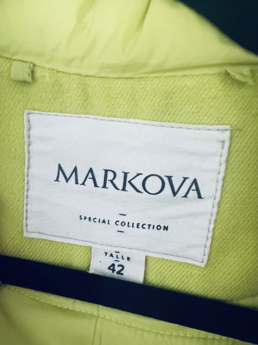 Kurtka Markova 42 limonkowa cytrynowa ocieplana wełniana