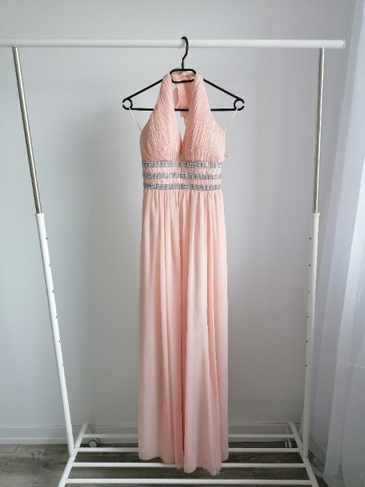 Sukienka długa S różowa studniówka wesele