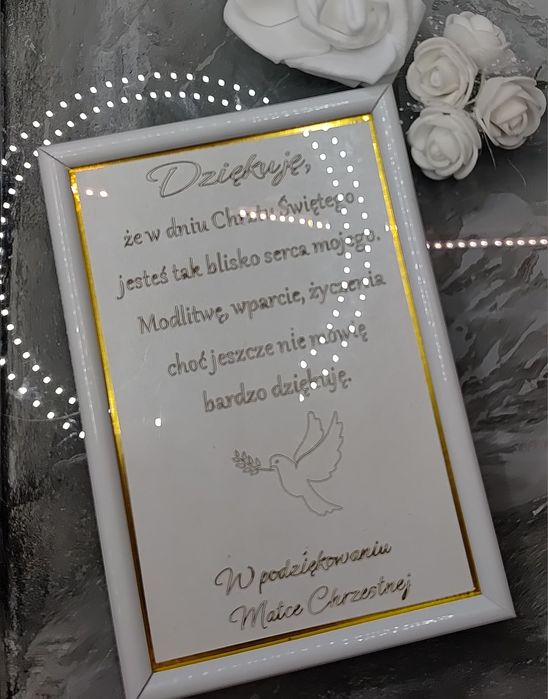 Podziękowanie dla Matki Chrzestnej I ojca życzenia komunijne