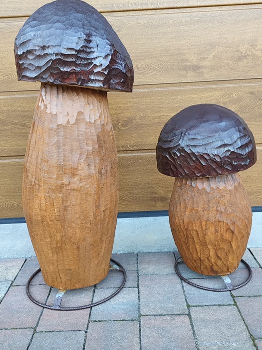 Dekoracje ogrodowe, grzyby z drewna do ogrodu lub na taras