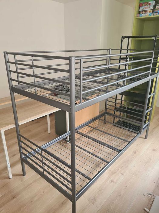 Łóżko piętrowe IKEA SVÄRTA (srebrne) – solidne, okazja!
