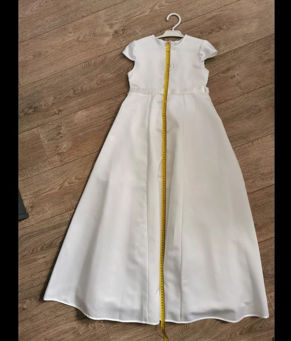 Sukienka komunijna r. 140 + bolerko + torebka  kolor I Komunia ivory/e