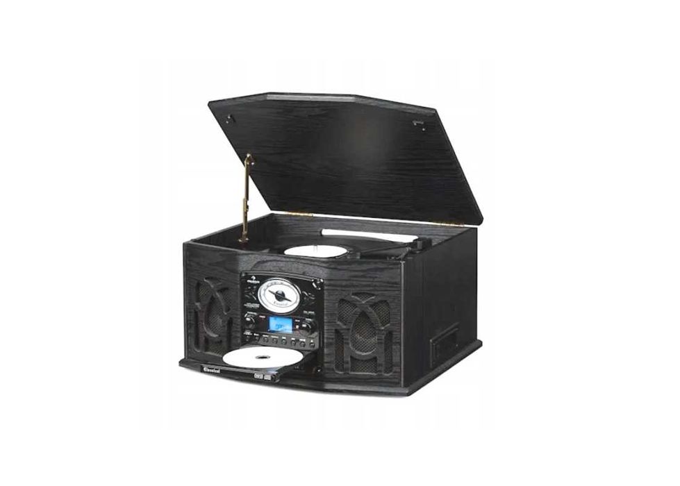 Gramofon Auna Retro Classical - odtwarzacz płyt winylowych, CD, MP3, USB i FM