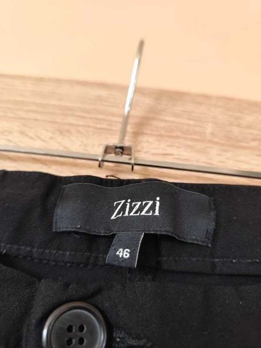 czarne spodnie zizzi 46 proste z regulacją w pasie elastyczny materiał