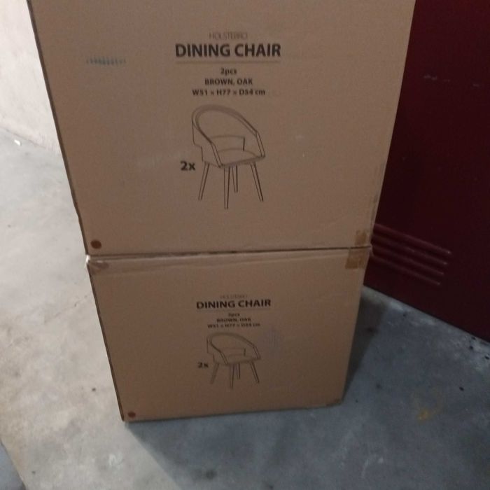4x JYSK Holstebro Dining Chairs – Brown & Oak