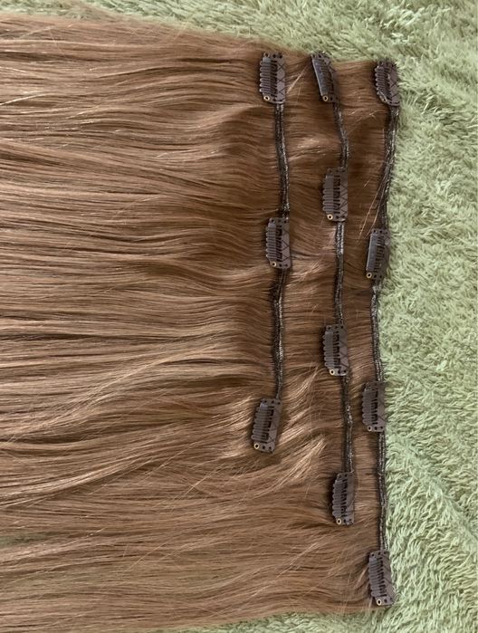 Волосы на трессах,волосся детские некрашенные пепельный русый 55 см!