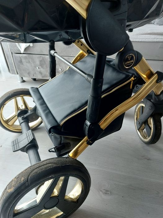 Kosz pod wózek junama Diamond czary czarno zloty nowy ekoskóra