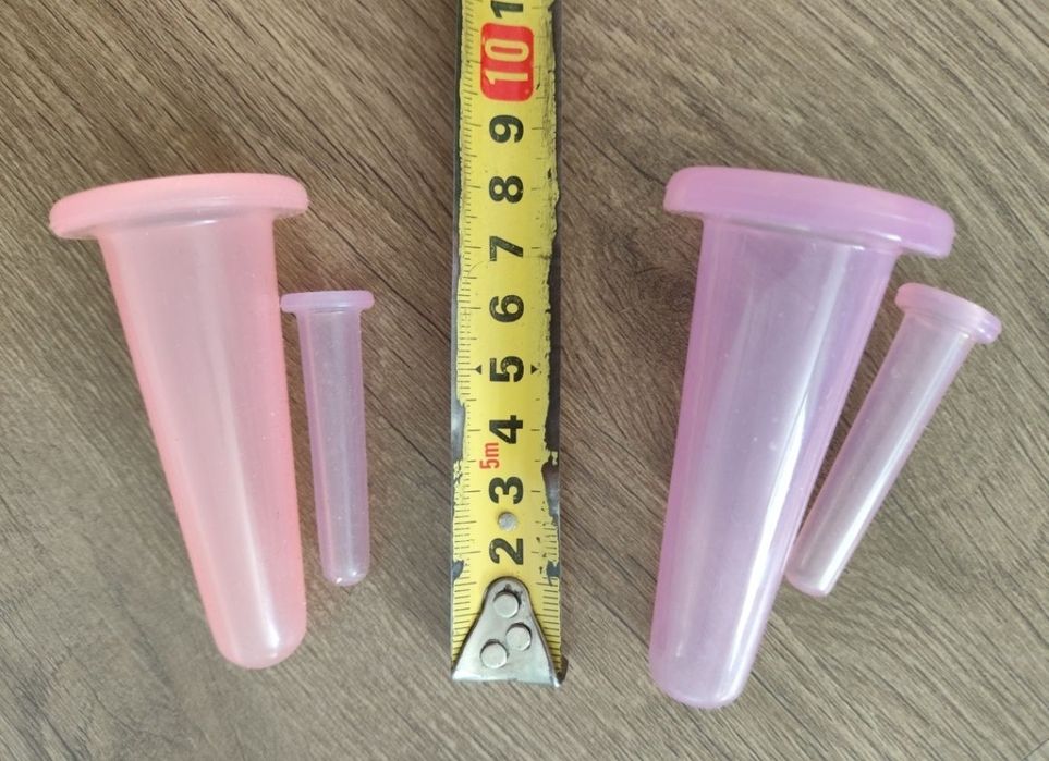 Силиконовые вакуумные банки для лица, в наборе 2 шт