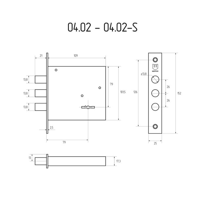 Замок врізний Шерлок 04.02 - S.