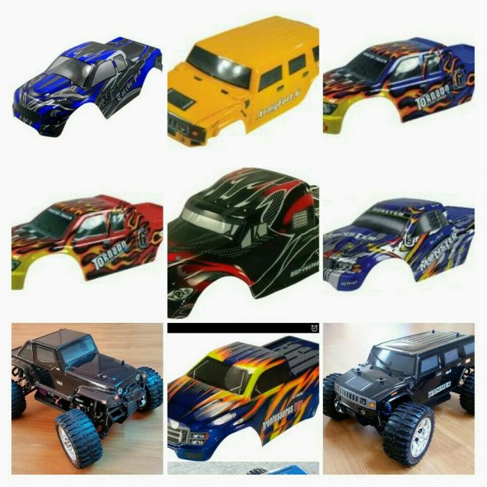 Carroçarias capas bodys RC modelismo vários modelos HSP Wltoys