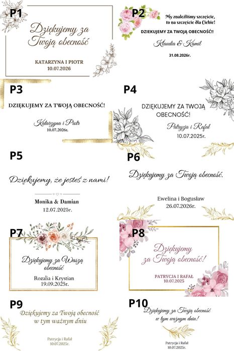 Podziękowanie dla gości koniczynka