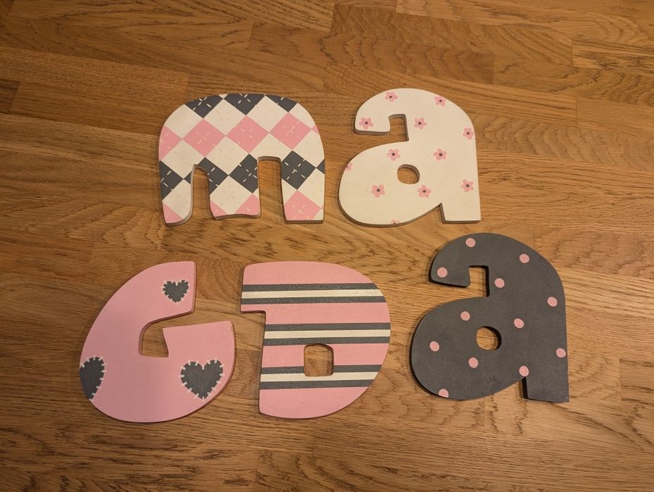 Literki drewniane napis Magda