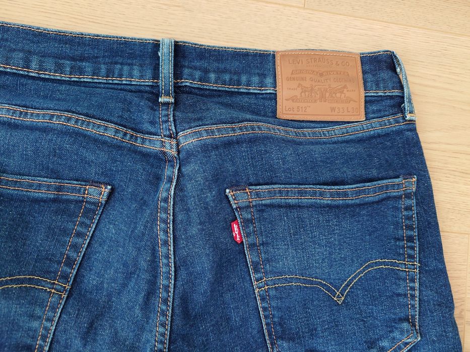 Джинси Levi's 512 Slim Fit W33L30 темно-сині преміум серія