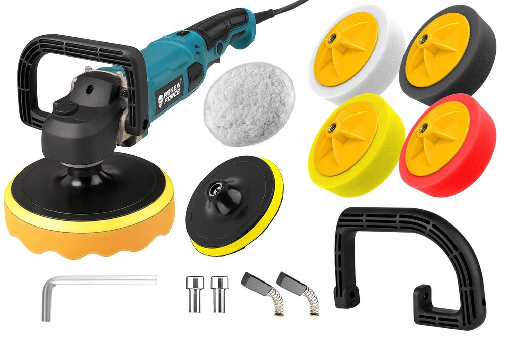 Polerka rotacyjna do auta 2600W filc gąbki regulacja