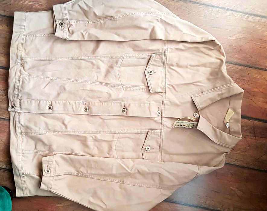 Kurtka katana jeans bawełna Nature by Ulla Popken Zalando duża