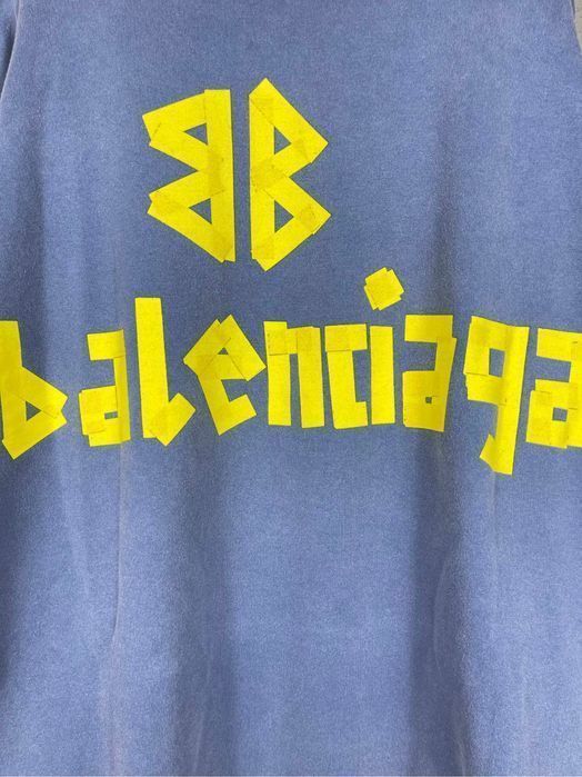 BALENCIAGA scotch худи мужское брендовое оригинал оверсайз голубое