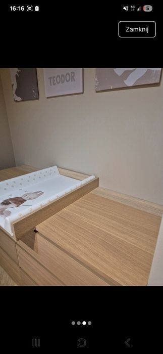Przewijak na komodę Malm Ikea z blendą maskującą + utwardzony przewija