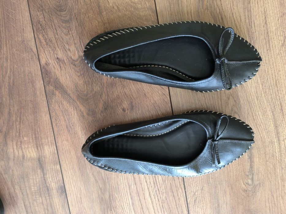 Czarne skórzane baleriny rozmiar 36