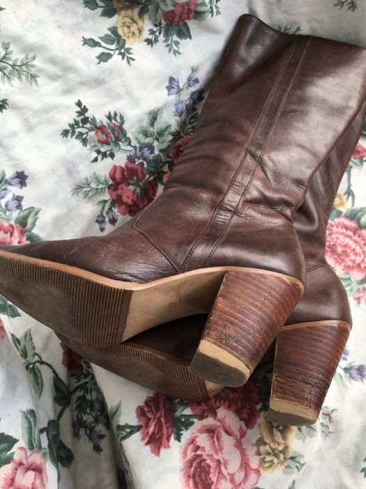 Kozaki vintage, 37, skóra naturalna