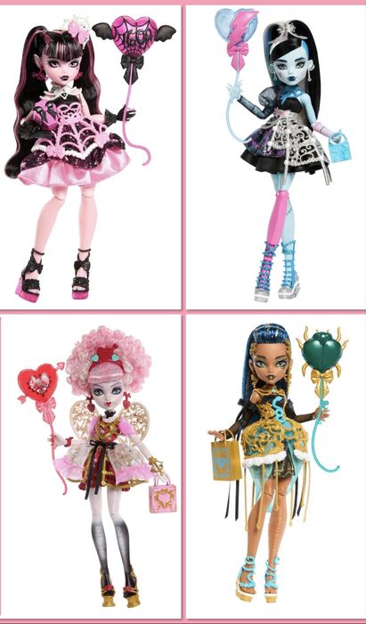 Monster High Scary Sweet Birthday Frankie Stein Draculaura Cupid Asteria Cleo De Nile