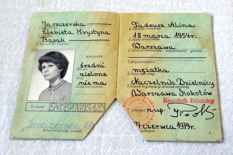 Dowód Osobisty z PRL-u (zielony)  Warszawa 1979r.