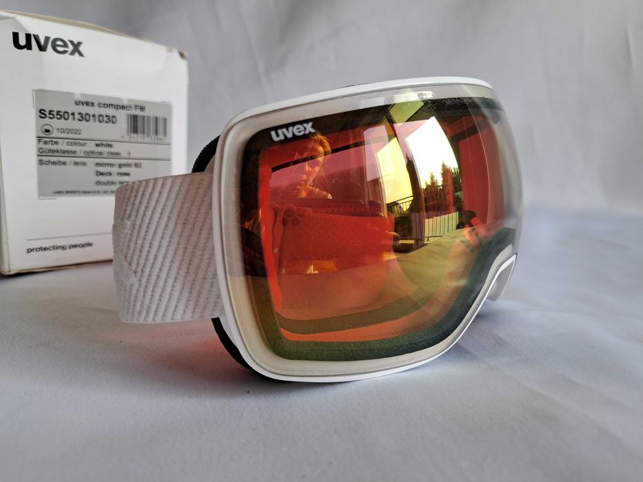 Gogle narciarskie Uvex Compact FM White Mirror Gold S2