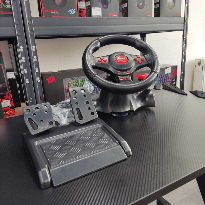Ігрове кермо з педалями  XTRIKE ME GP-903 Game Racing Wheel 180°