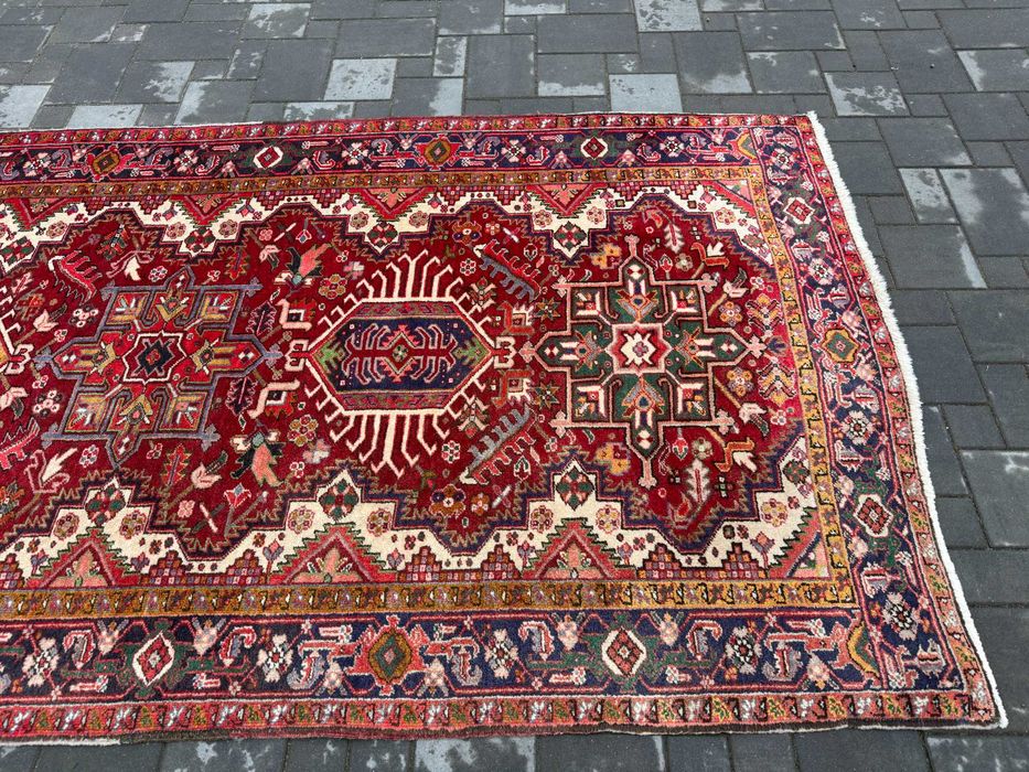 Heriz Irański Dywan Ręcznie Tkany Wełniany 410x150