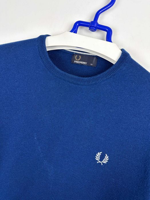 Sweter wełniany FRED PERRY casual chabrowy S