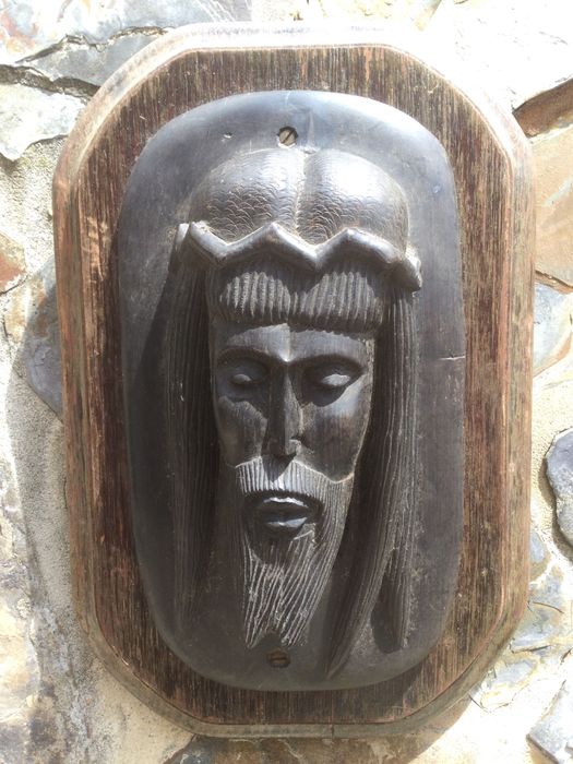 Escultura Cristo Pau Preto Moçambique 38 cm Arte Sácra 3,950 kg Tribal