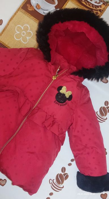 Курточка куртка зима 2 роки тепла червона