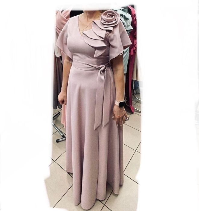 Suknia wieczorowa pudrowy róż M 38/40