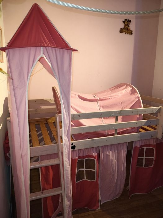 Cama Beliche Princesa com Escorrega de Criança