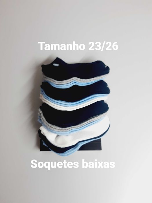 12 pares de soquetes 23/26 em algodão do bom.