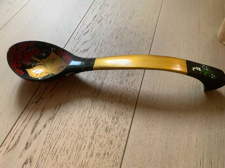 Раритетна ложка (черпак) нова, дерев'яна, розписна, декоративна.