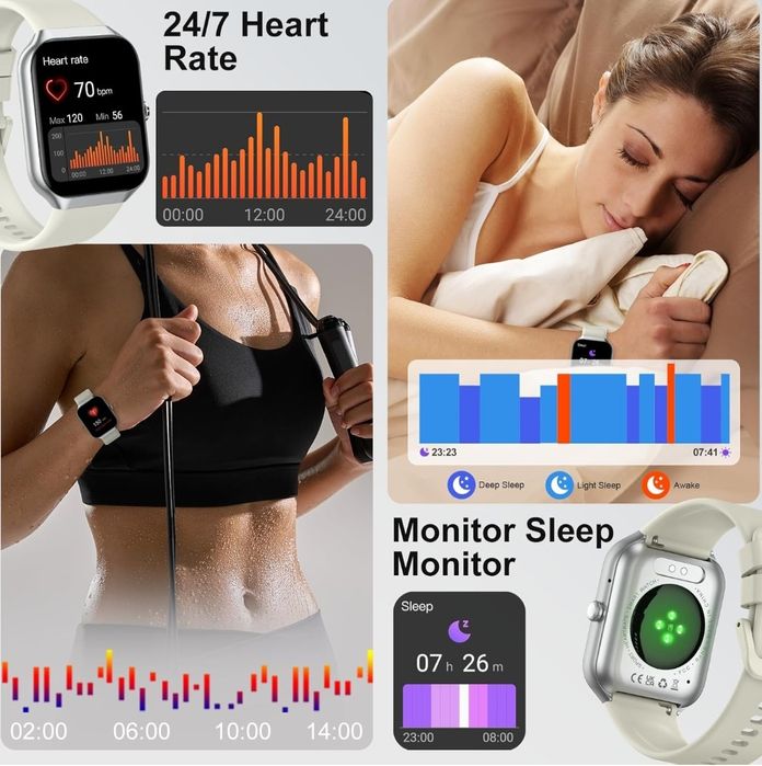 Motast P99 Smartwatch kremowy