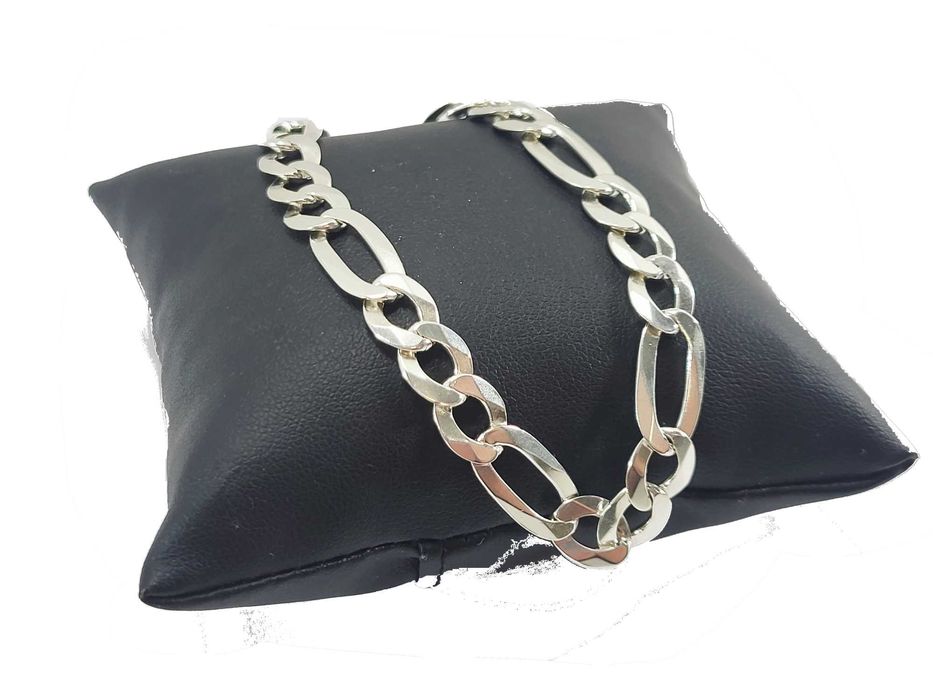 SD028 SREBRO 925 Męska bransoletka 12,14g splot figaro długość 21,5 cm