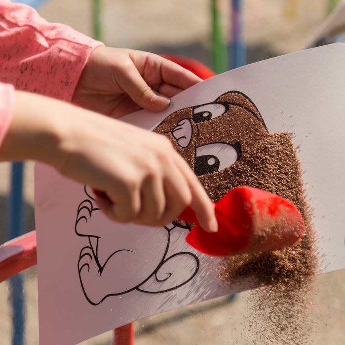 Мастер-класс. Раскраски цветным песком. Мастер-класс на выезд