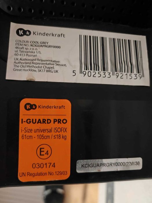 Fotelik Kinderkraft I-GUARD PRO obrotowy 360 (60-105 cm; 0-18kg)
