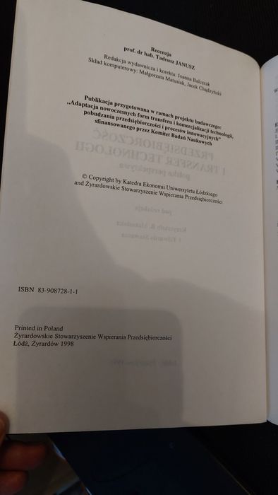 Przedsiębiorczość i transfer technologii Polska perspektywa