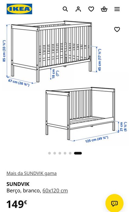 Berço ikea Sundvik + colchão