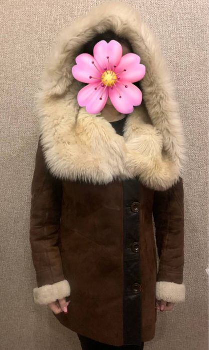 Натуральная кожа и мех!Женская дубленка