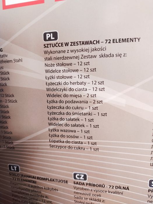 Sztućce Na 12 Osob Walizka
