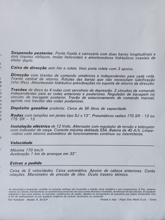 Catálogo Fiat 132